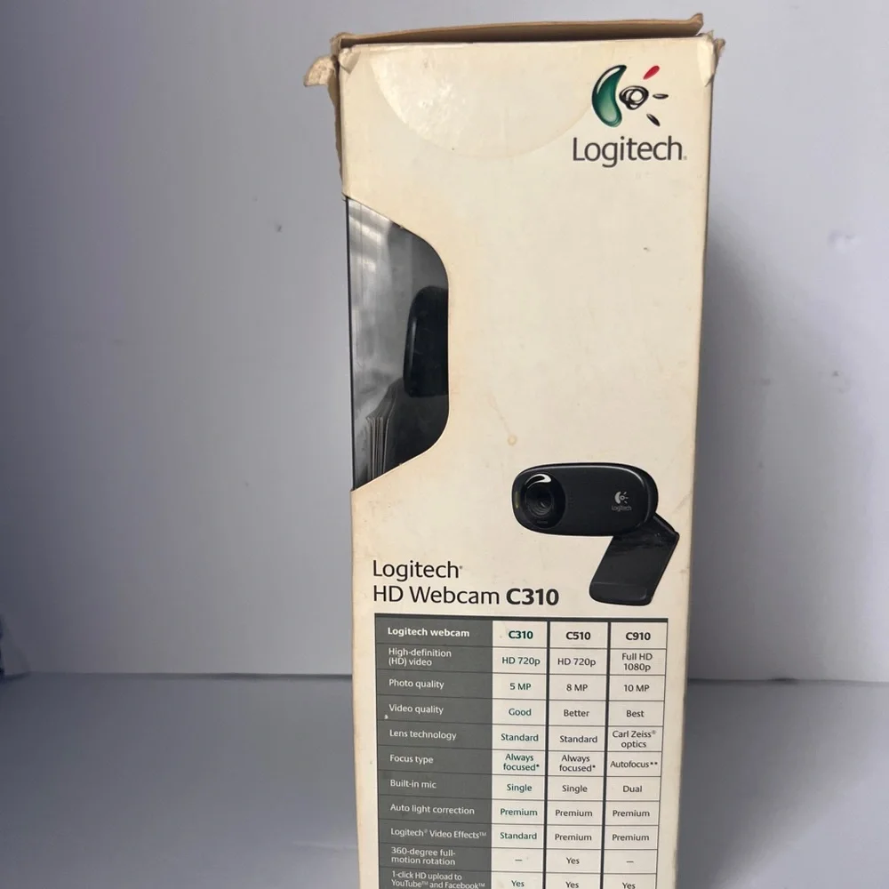 Logitech C310 HD Webcam - Black and Silver